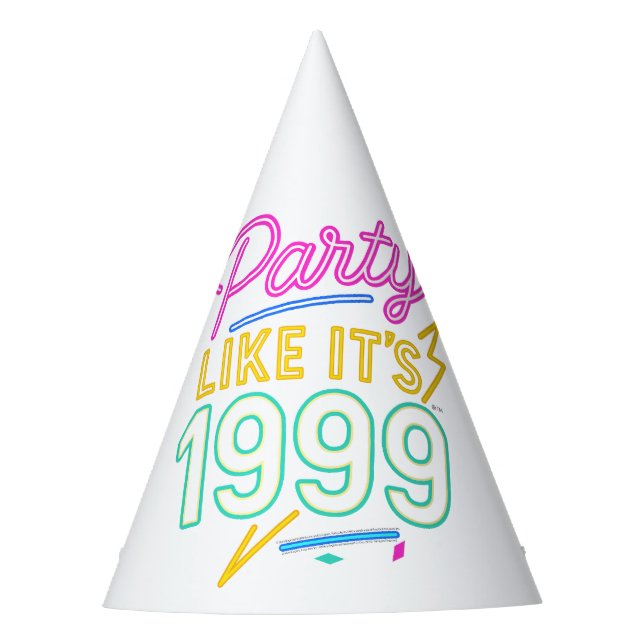 Feiere wie 1999®™ – Neon Voltage Partyhütchen (Vorderseite)