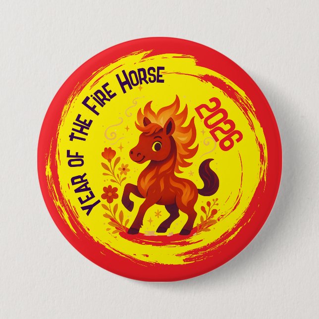 Feierjahr des Pferdes Chinesisches Neujahr Button (Vorderseite)