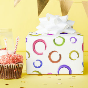 Feierlich, chaotisch, bunt, Konfetti, Polka-Punkte Geschenkpapier