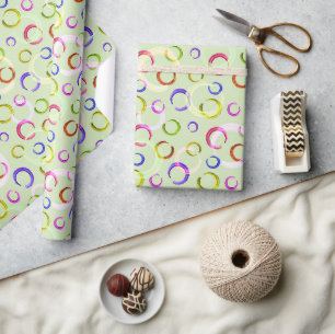 Feierlich, chaotisch, bunt, Konfetti, Polka-Punkte Geschenkpapier