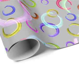 Feierlich, chaotisch, bunt, Konfetti, Polka-Punkte Geschenkpapier