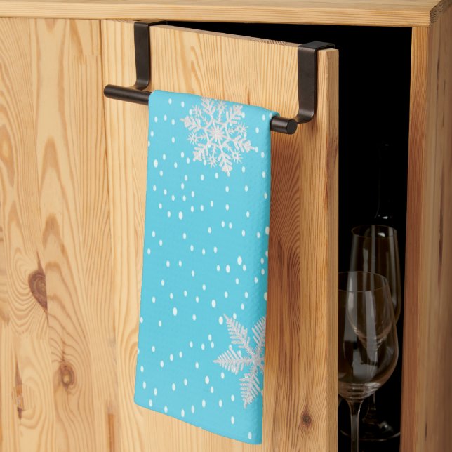 Feierlich "Merry Everything" Winter Blue Holiday Geschirrtuch (Drittel gefaltet)