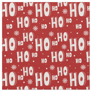 Feierlich Rot Weihnachten Ho Ho Ho Schneeflocken Stoff
