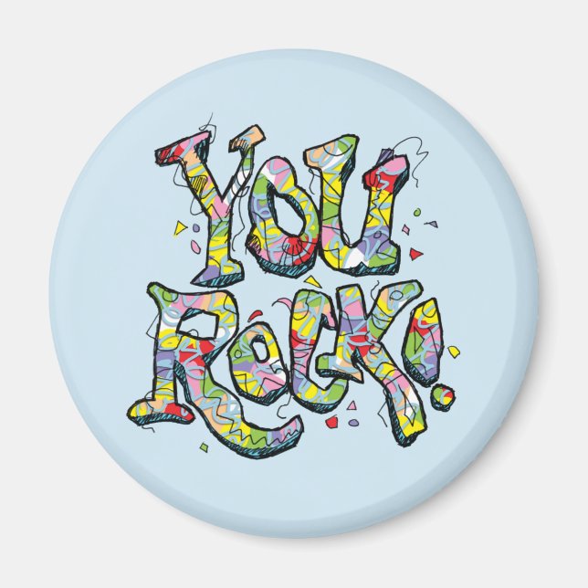 Feierlich "You Rock!" Lettern Magnet (Vorne)