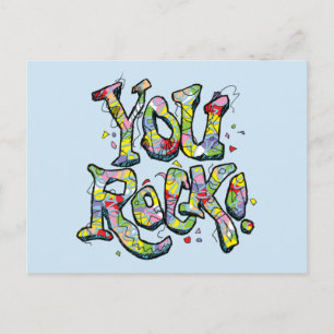 Feierlich "You Rock!" Postkarte
