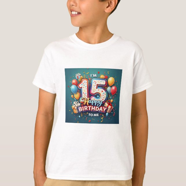 Feierliche 15. Geburtstagsfeier Boys' T-Shirt (Vorderseite)