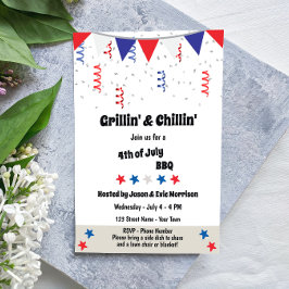 Feierliche 4. Juli GRILLEN Einladung