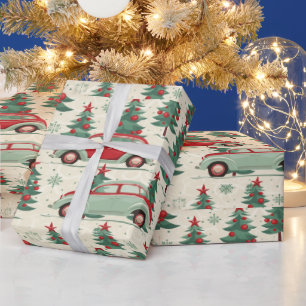 Feierliche Autos auf fröhlichem Verpackungspapier Geschenkpapier