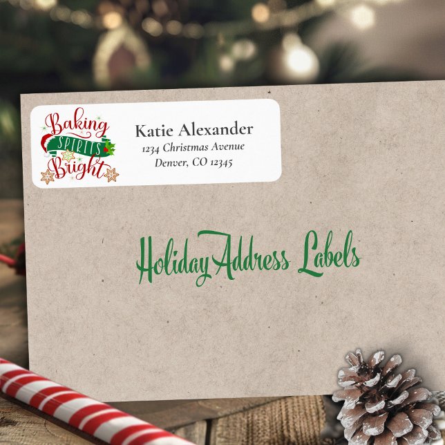 Feierliche Backbrille Braun Custom Weihnachten (Festive Baking Spirits Bright Custom Christmas Label)