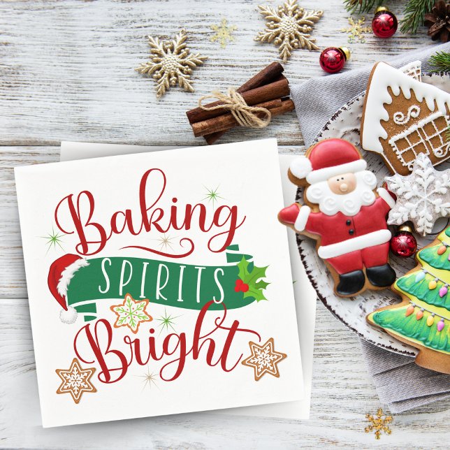 Feierliche Backbrille Helle Weihnachten Serviette (Festive Baking Spirits Bright Christmas Napkins)