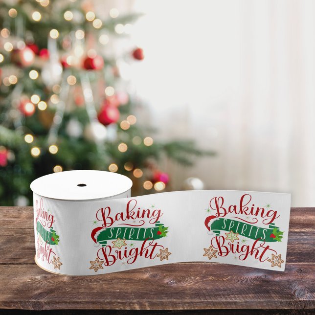 Feierliche Backbrille Heller Weihnachtsfeiertag Ripsband (Festive Baking Spirits Bright Christmas Holiday Grosgrain Ribbon)
