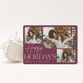 Feierliche Begrüßung | Happy Holidays 3 Foto Feiertagskarte
