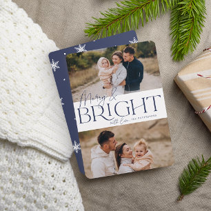 Feierliche Begrüßung   Merry & Bright Two Foto Feiertagskarte