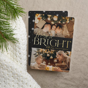 Feierliche Begrüßung   Merry & Bright Two Foto Folien Feiertagskarte