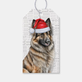 Feierliche belgische Tervuren Holiday Dog Weihnach Geschenkanhänger