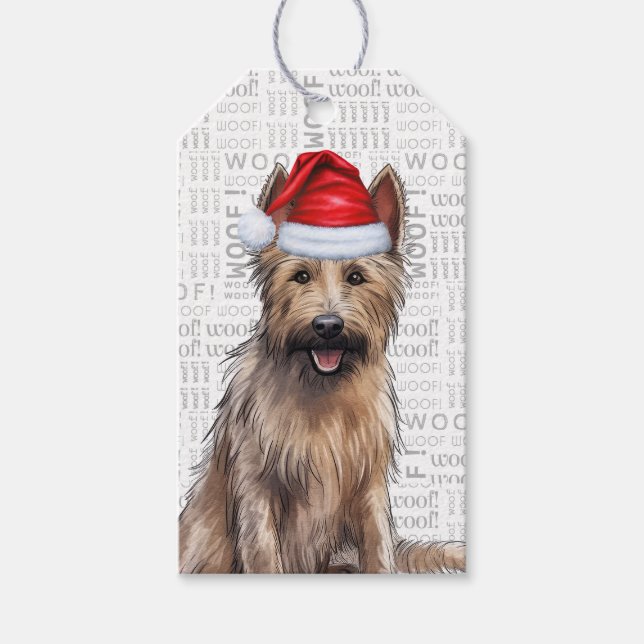 Feierliche Berger Picard Holiday Dog Weihnachten Geschenkanhänger (Vorderseite)