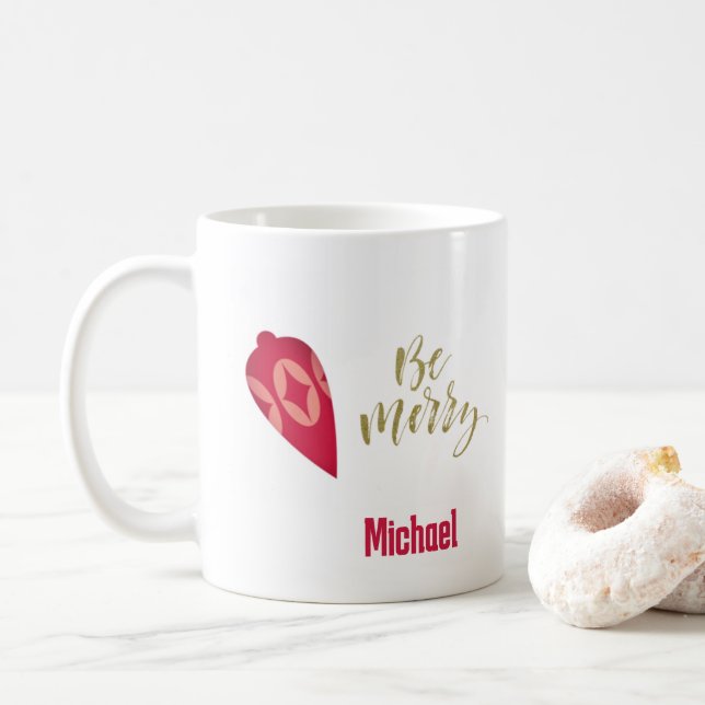 Feierliche Berry-Farbschmuck sei fröhlich Kaffeetasse (Mit Donut)