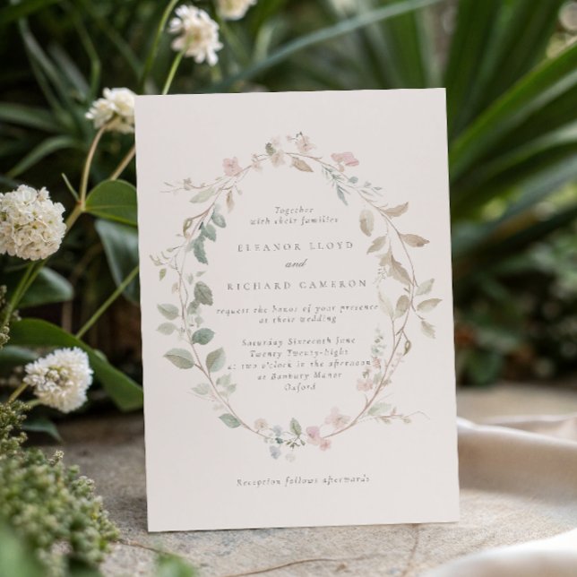 Feierliche Blush-Blumenzeremonie Einladung (Von Creator hochgeladen)
