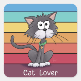 Feierliche Cat Lover Quadratischer Aufkleber