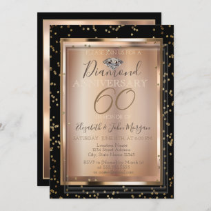 Feierliche Chic Diamonds, Frame Wedding Anniversar Einladung