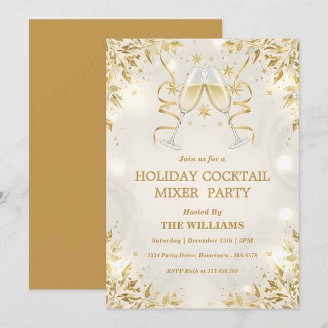 Feierliche Cocktail-Mixer-Party Einladung (Vorne/Hinten)
