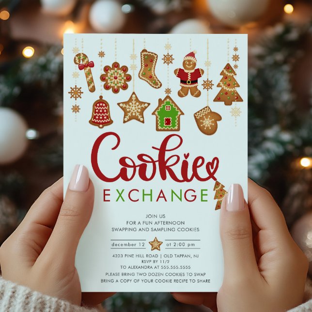 Feierliche Cookie Exchange Weihnachten Einladung (Von Creator hochgeladen)