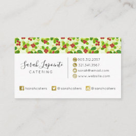 Feierliche Cranberry Fruchtmuster, grün Visitenkarte