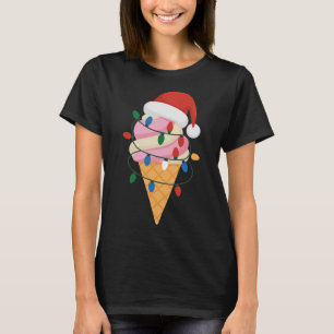 Feierliche Eiscreme mit Weihnachtsbeleuchtung und T-Shirt