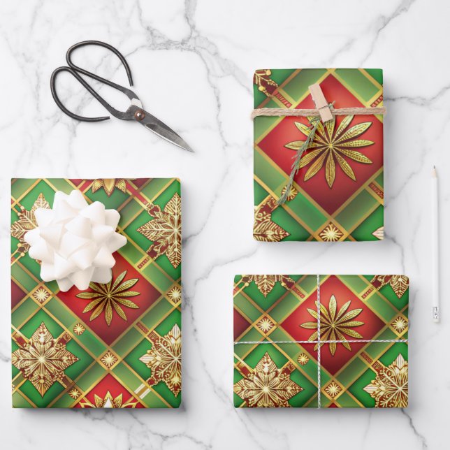 Feierliche Elegance Geschenkpapier Set (Vorderseite)