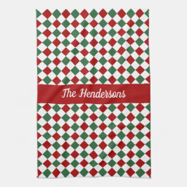 Feierliche Elegante Grün und Rot Weihnachten Geschirrtuch