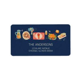 Feierliche Essenszeiten Komfort und Joy-Adresse Adressaufkleber