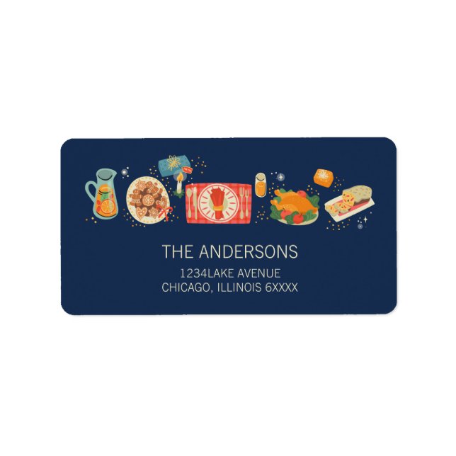 Feierliche Essenszeiten Komfort und Joy-Adresse Adressaufkleber (Vorne)