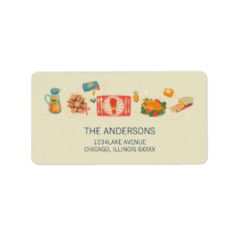 Feierliche Essenszeiten Komfort und Joy-Adresse Adressaufkleber