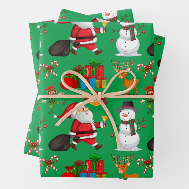 Feierliche Farben Weihnachten Weihnachten, Schneem Geschenkpapier Set (Beispiel)
