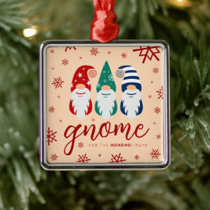 Feierliche Farbenfrohe Weihnachtsgnomen Schneefloc Ornament Aus Metall