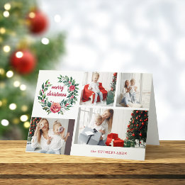 Feierliche farbenfrohe Weihnachtskranz - Collage Feiertagskarte