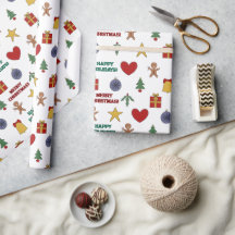 Feierliche farbenfrohe Weihnachtssymbole Glücklich