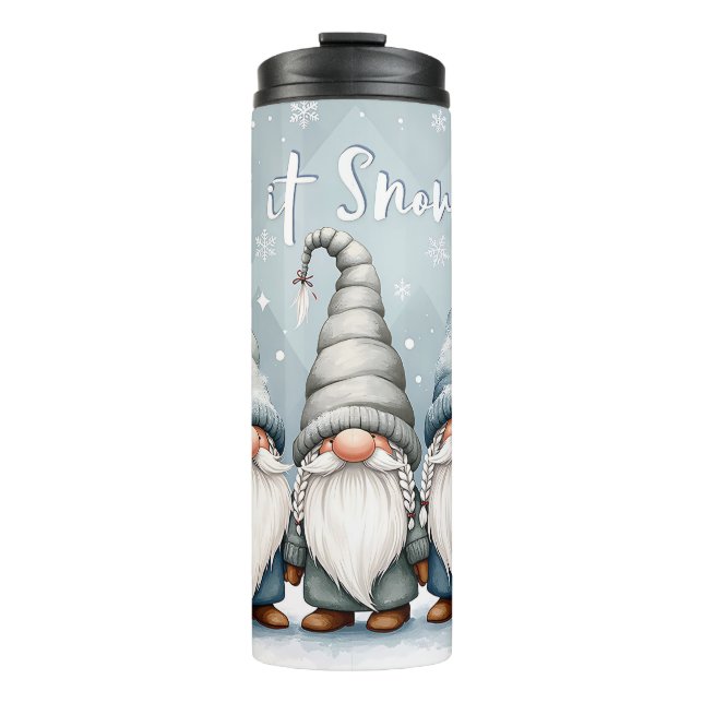 Feierliche Feier - Lass es schneit Weihnachten Thermosbecher (Vorderseite)