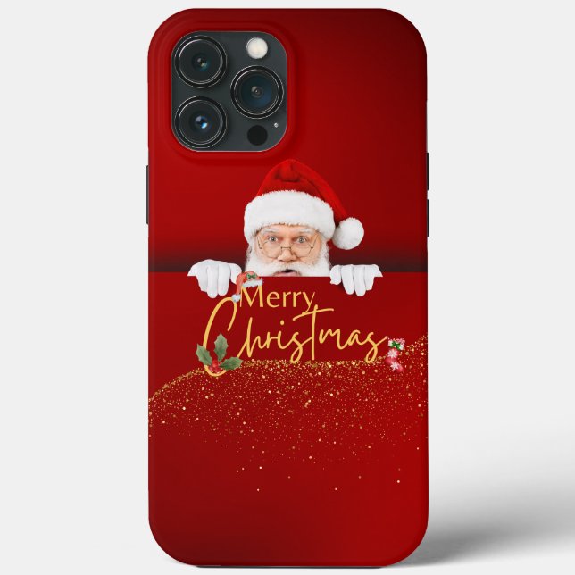 Feierliche Feier: Weihnachtsmann Frohe Weihnachten Case-Mate iPhone Hülle (Rückseite)