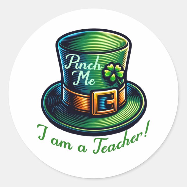 Feierliche Feierlichkeiten Lucky Teacher St. Patri Runder Aufkleber (Vorderseite)