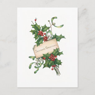 Feierliche Feierlichkeiten mit Holly & Mistletoe Postkarte
