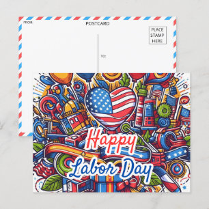 Feierliche Feierlichkeiten zum Festtag der Arbeit Postkarte