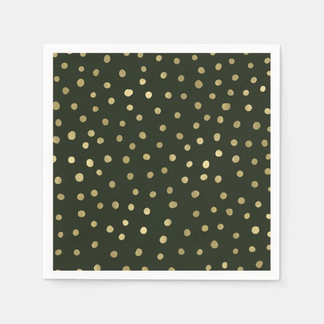 Feierliche Feierlichkeiten zum Green & Gold Snow Serviette (Vorderseite)