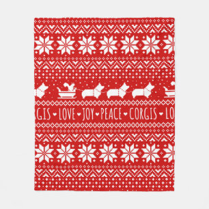 Feierliche Feiertage Corgis Weihnachten Muster Xma Fleecedecke