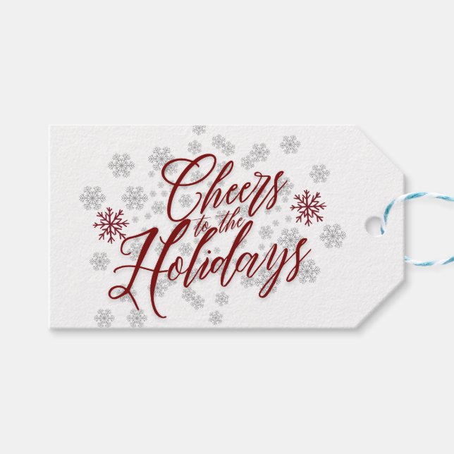 Feierliche Feiertage - Eleganter Geschenktag Geschenkanhänger (Vorderseite (Horizontal))