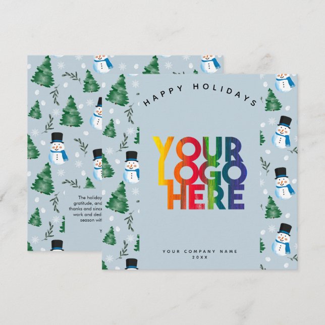 Feierliche Feiertage Firmenlogo Weihnachten Karte (Vorne/Hinten)
