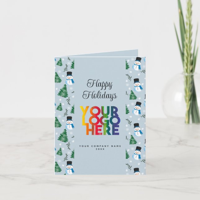 Feierliche Feiertage Firmenlogo Weihnachten Karte (Vorderseite)