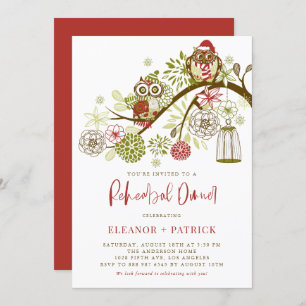 Feierliche Feiertage Owls Probe Abendessen Einladung