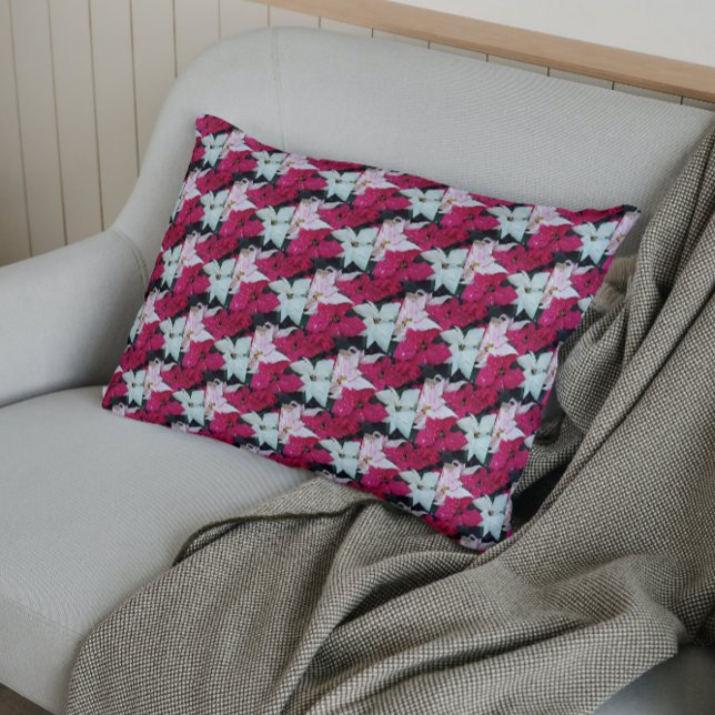 Feierliche Feiertage Poinsettia Pflanze Blumenkohl Kissenbezug (In Situ)