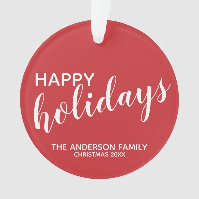 Feierliche Feiertage Rot Ornament (Vorderseite)